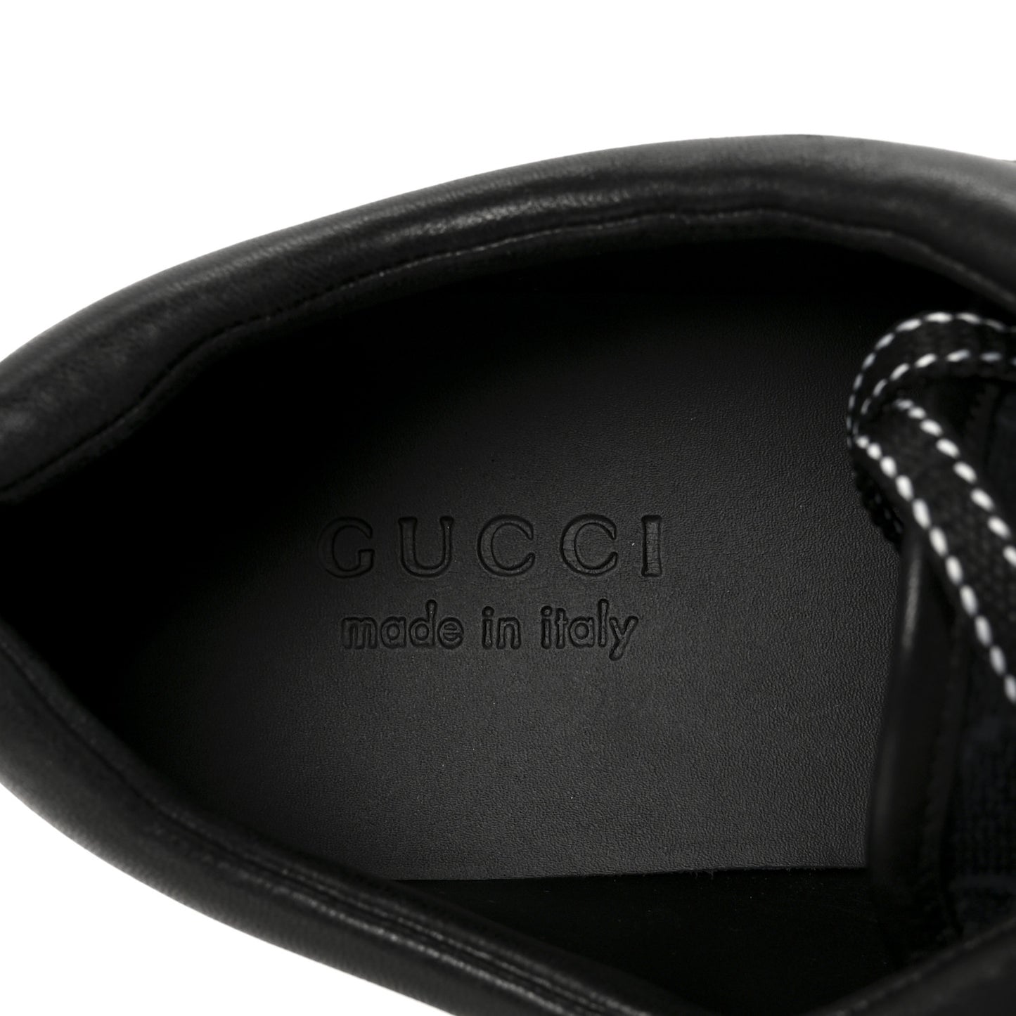 GG Supreme Monogram Quebec Calfskin Retro Interlocking G Mens Platform Derby Loafers 8.5 Black