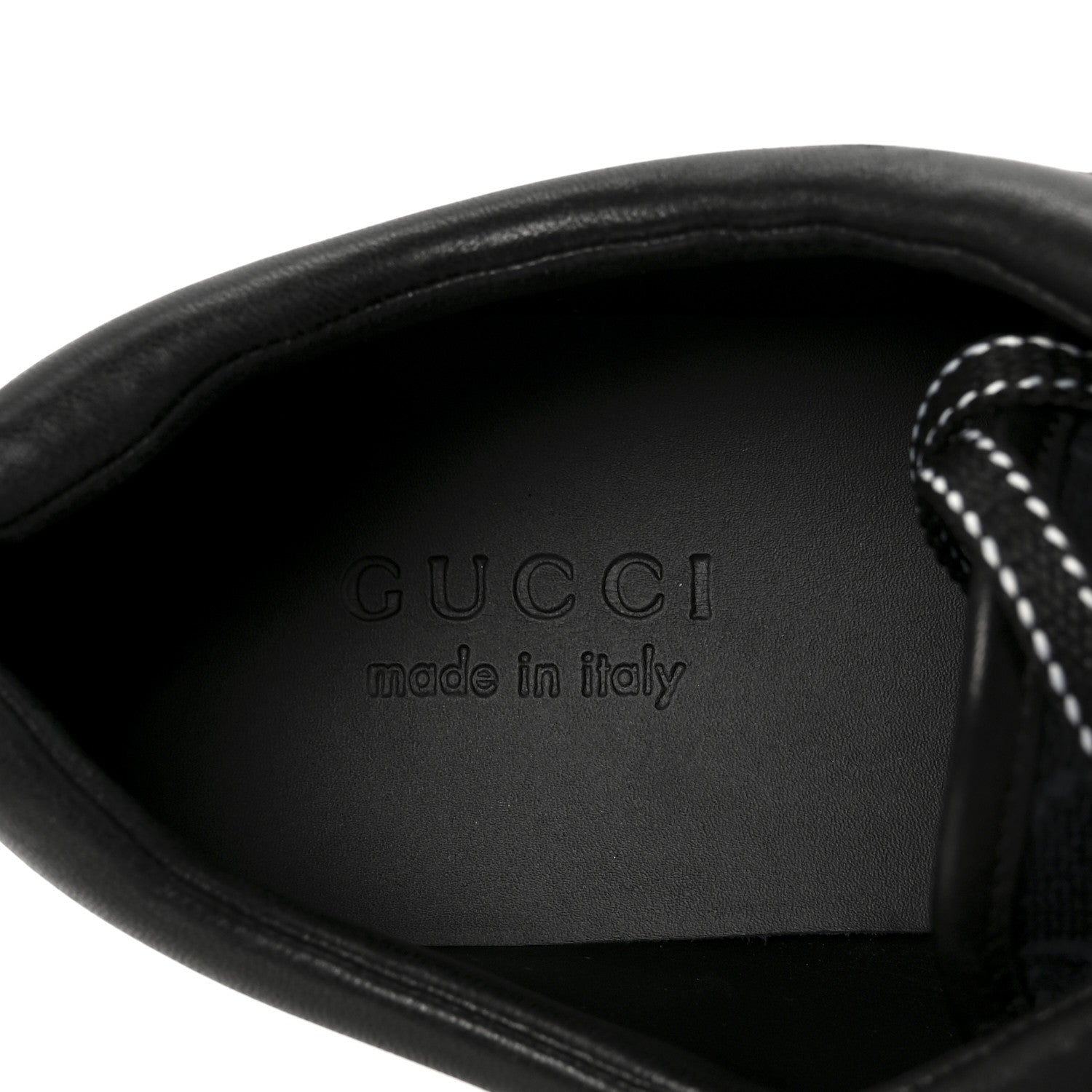 Gucci GG Supreme Monogram Quebec Calfskin Retro Interlocking G Mens Platform Derby Loafers 8.5 Black 8 of 8