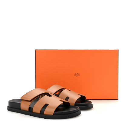 Hermes Calfskin Womens Chypre Sandals 39 Naturel 10 of 10