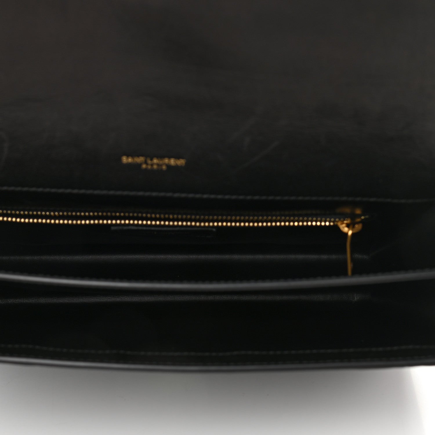 Saint Laurent Calfskin Crocodile Embossed Gaby Satchel Black 5 of 10