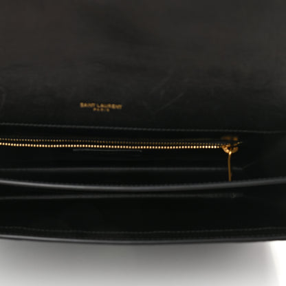 Saint Laurent Calfskin Crocodile Embossed Gaby Satchel Black 5 of 10
