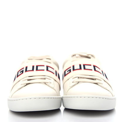 Gucci Calfskin Stripe Womens New Ace Sneakers 35.5 New Mystic White Ecru Red Flame 2 of 11