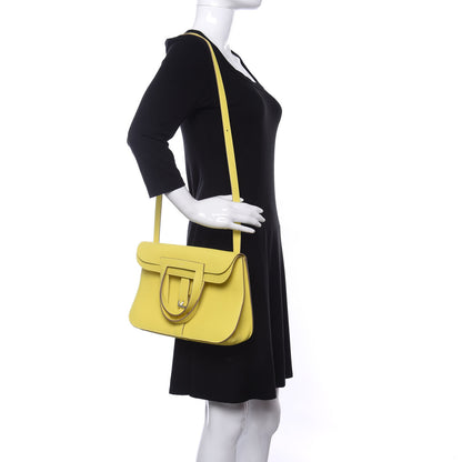 Hermes Taurillon Clemence Halzan 31 Lime 2 of 11
