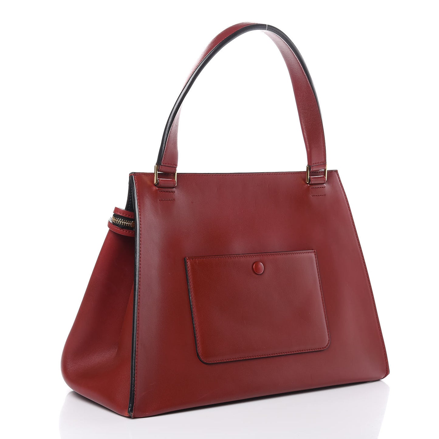 Smooth Calfskin Medium Edge Shoulder Bag Red