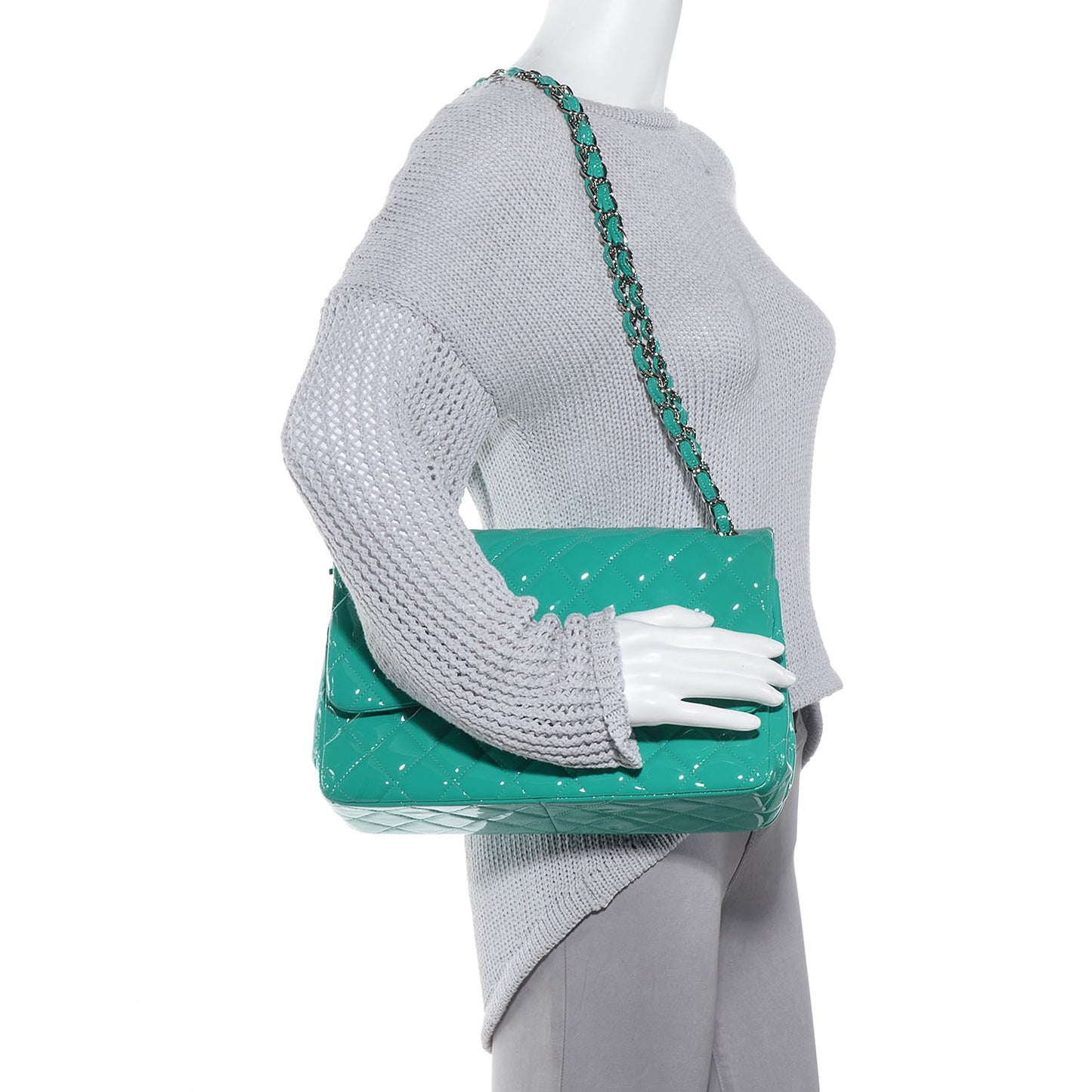 Patent Jumbo Double Flap Green