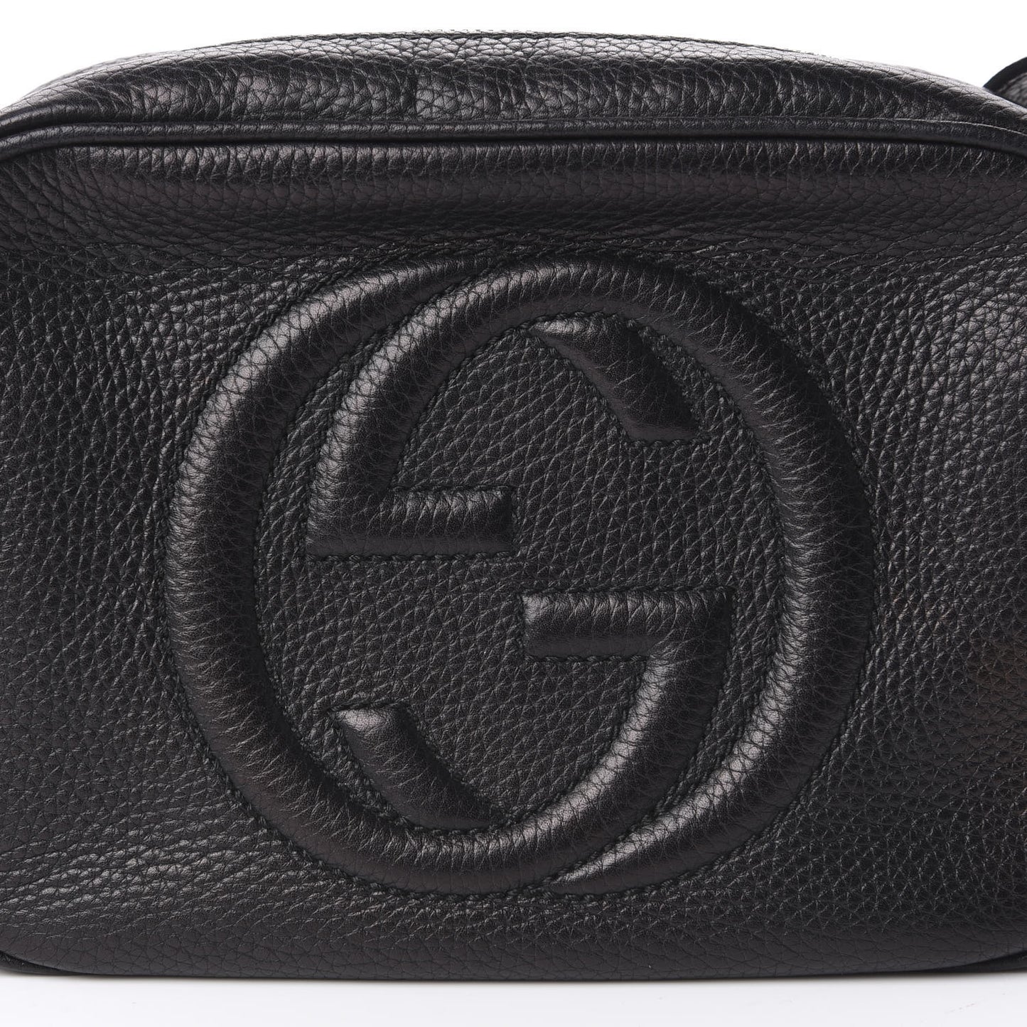 Pebbled Calfskin Small Soho Disco Bag Black