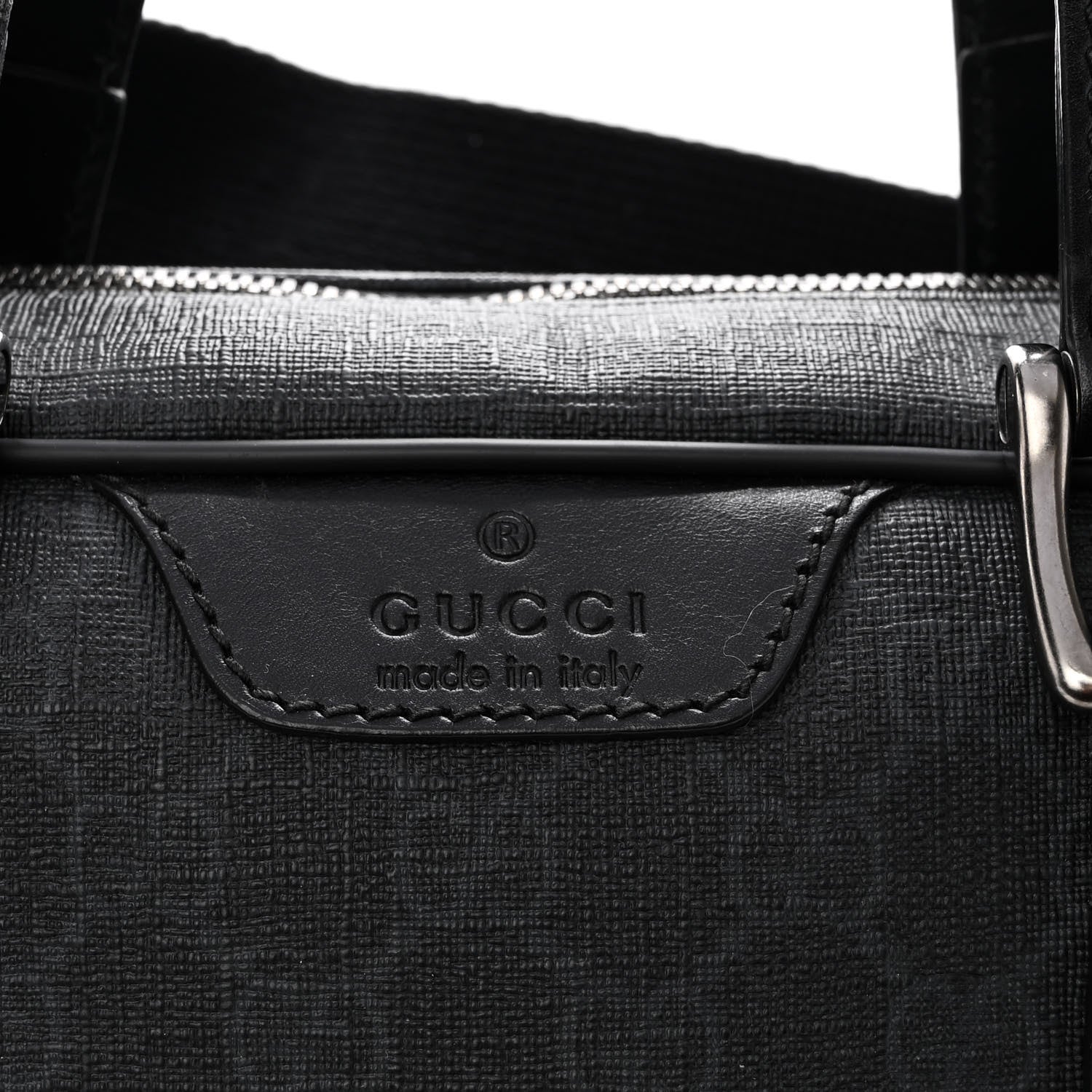Gucci GG Supreme Monogram Briefcase Black Grey 11 of 12