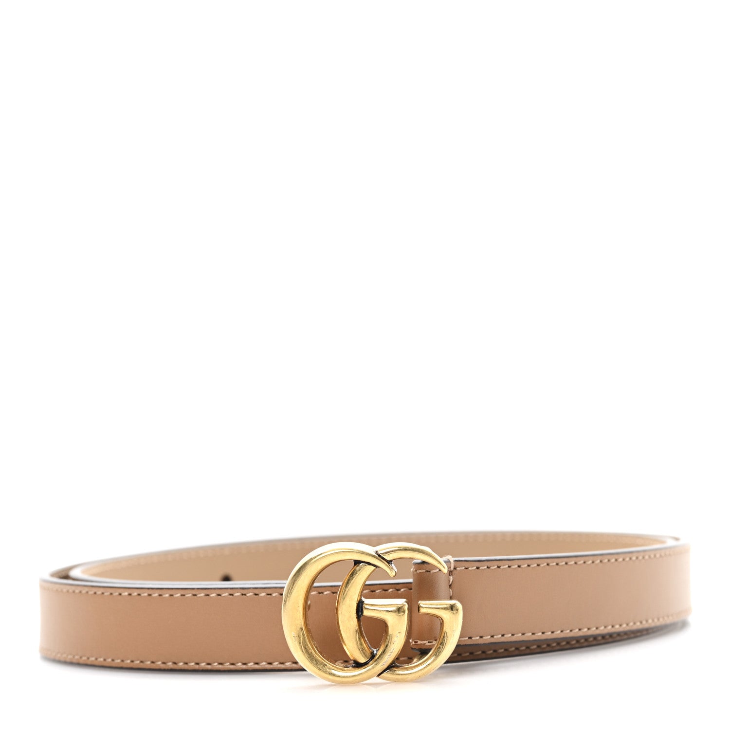 Gucci Moon Calfskin Double G 20mm Belt 85 34 Natural Tan 1 of 4