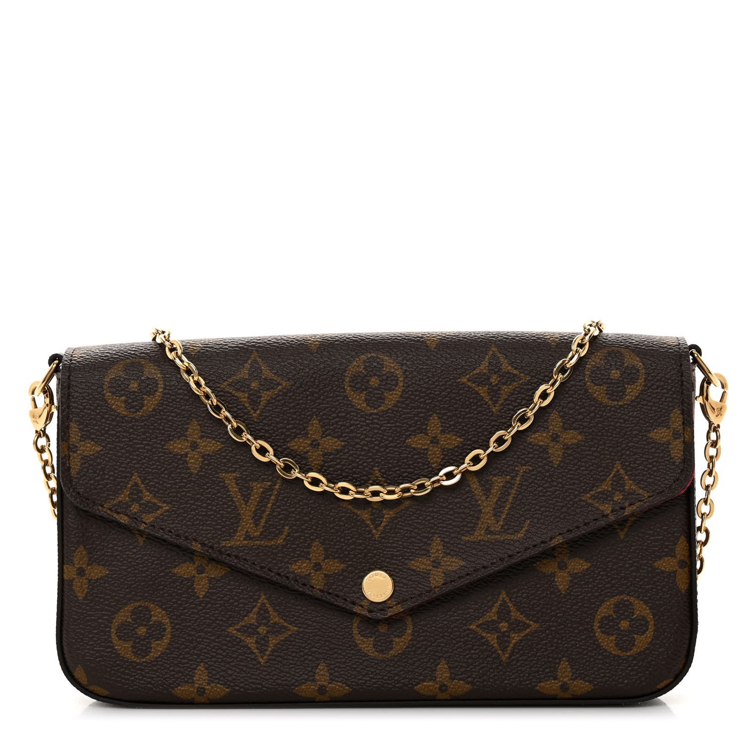 Monogram Pochette Felicie Chain Wallet Fuchsia
