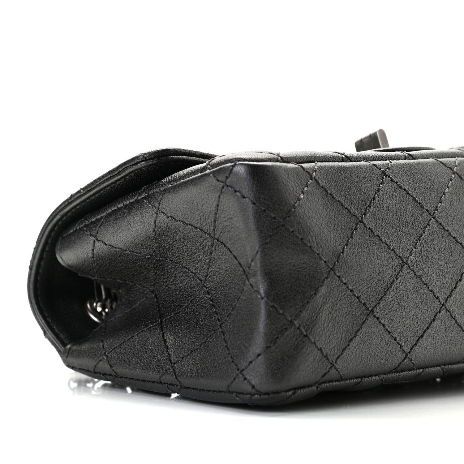 Chanel Metallic Sheepskin Quilted 2.55 Reissue Mini Flap Dark Grey 9 of 12
