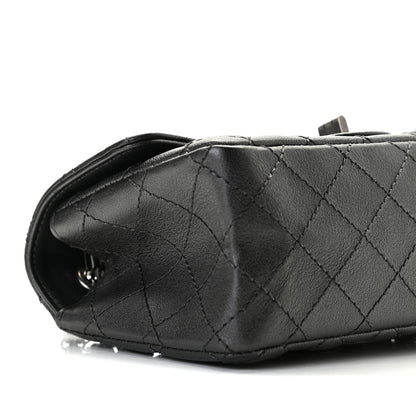 Chanel Metallic Sheepskin Quilted 2.55 Reissue Mini Flap Dark Grey 9 of 12