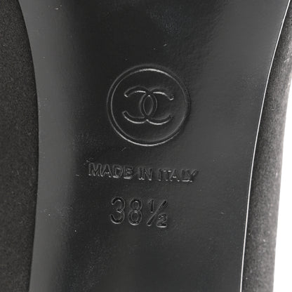 Chanel Satin Crystal Mary Jane Pumps 38.5 Black 8 of 10