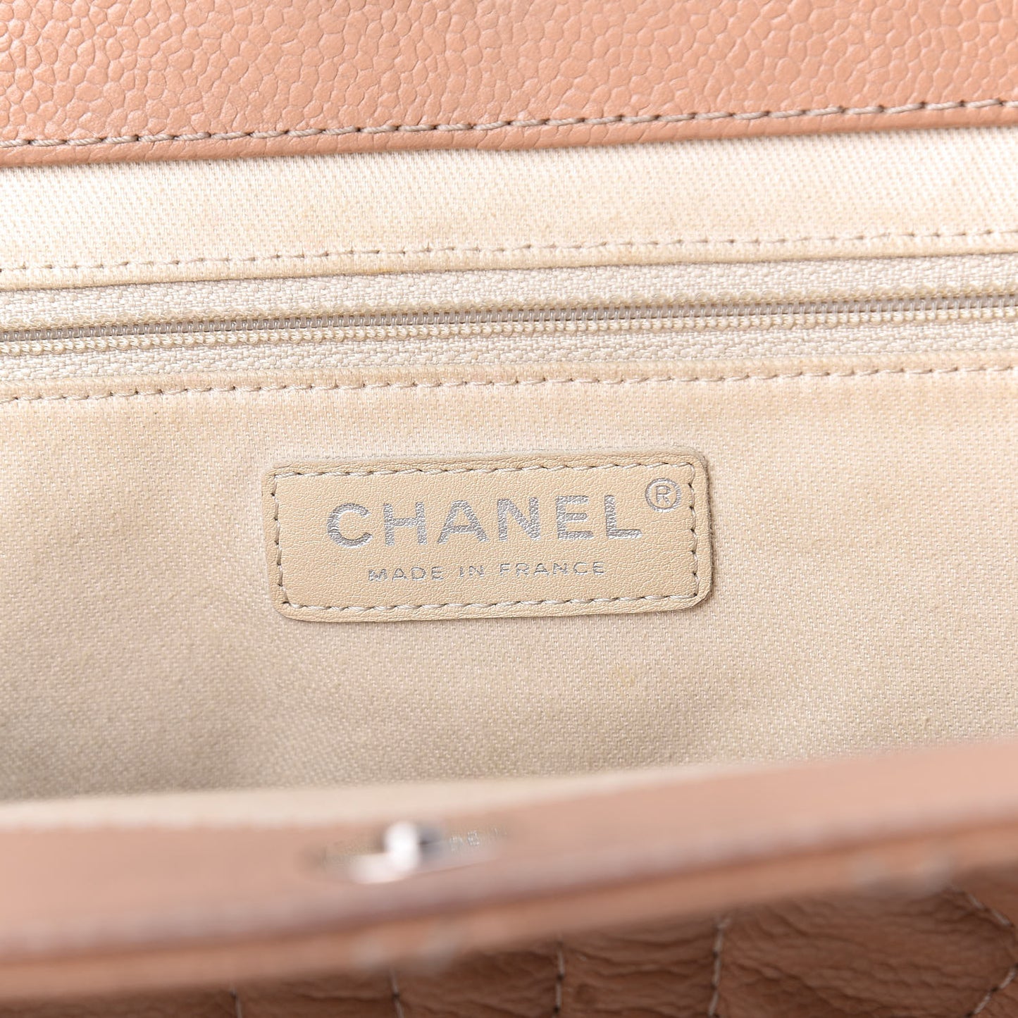 Caviar Quilted Petit Timeless Tote PTT Beige