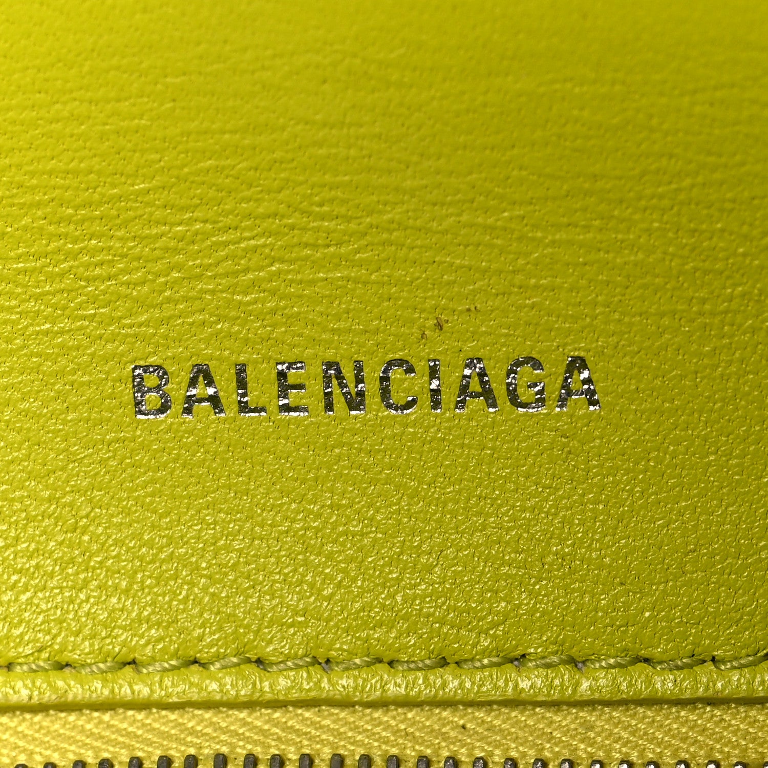 Balenciaga Grained Calfskin Small Hourglass Top Handle Bag Lime 5 of 16