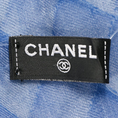 Chanel Cashmere CC Stole Blue 4 of 6