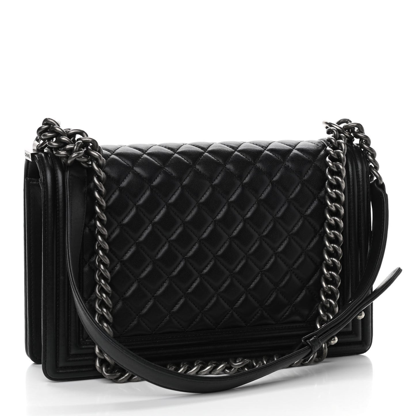 Lambskin Quilted New Medium Boy Flap Black