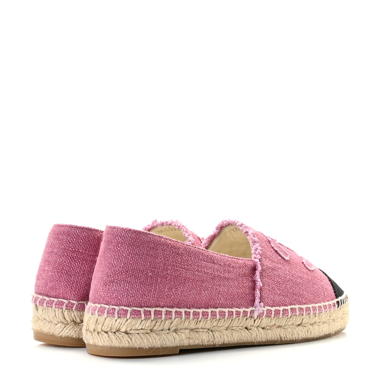 Chanel Linen CC Espadrilles 38 Pink Black 5 of 11