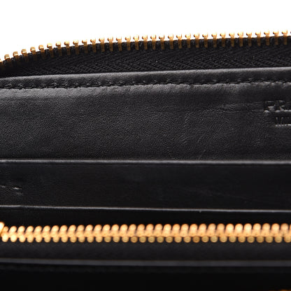 Prada Ostrich Zip Around Wallet Black 8 of 8