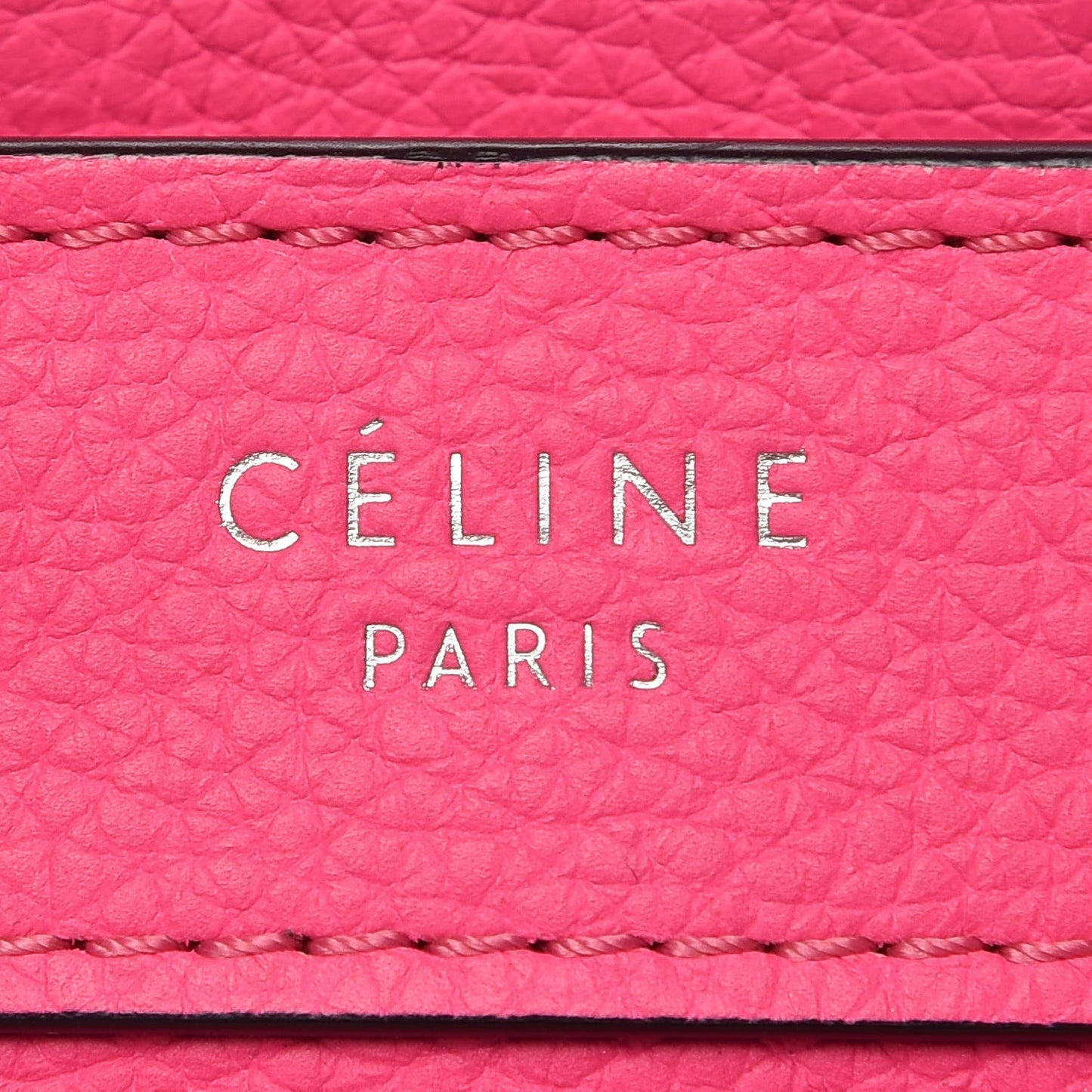 Drummed Calfskin Nano Luggage Fluo Pink