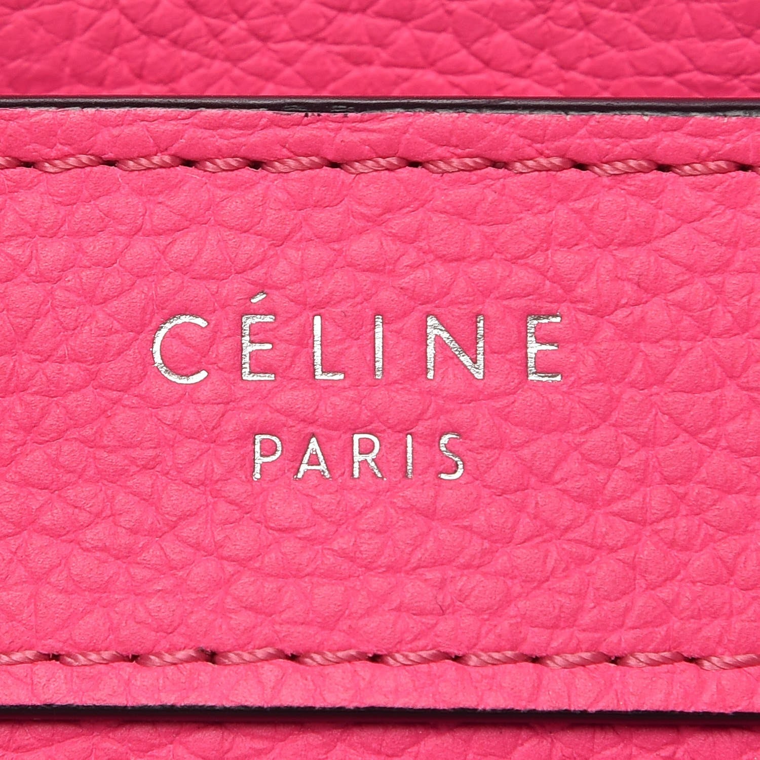 Celine Drummed Calfskin Nano Luggage Fluo Pink 6 of 9