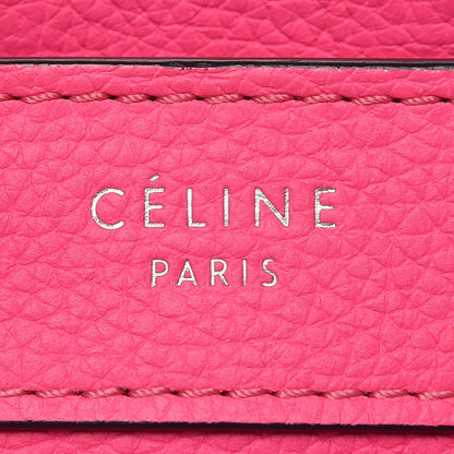 Celine Drummed Calfskin Nano Luggage Fluo Pink 6 of 9