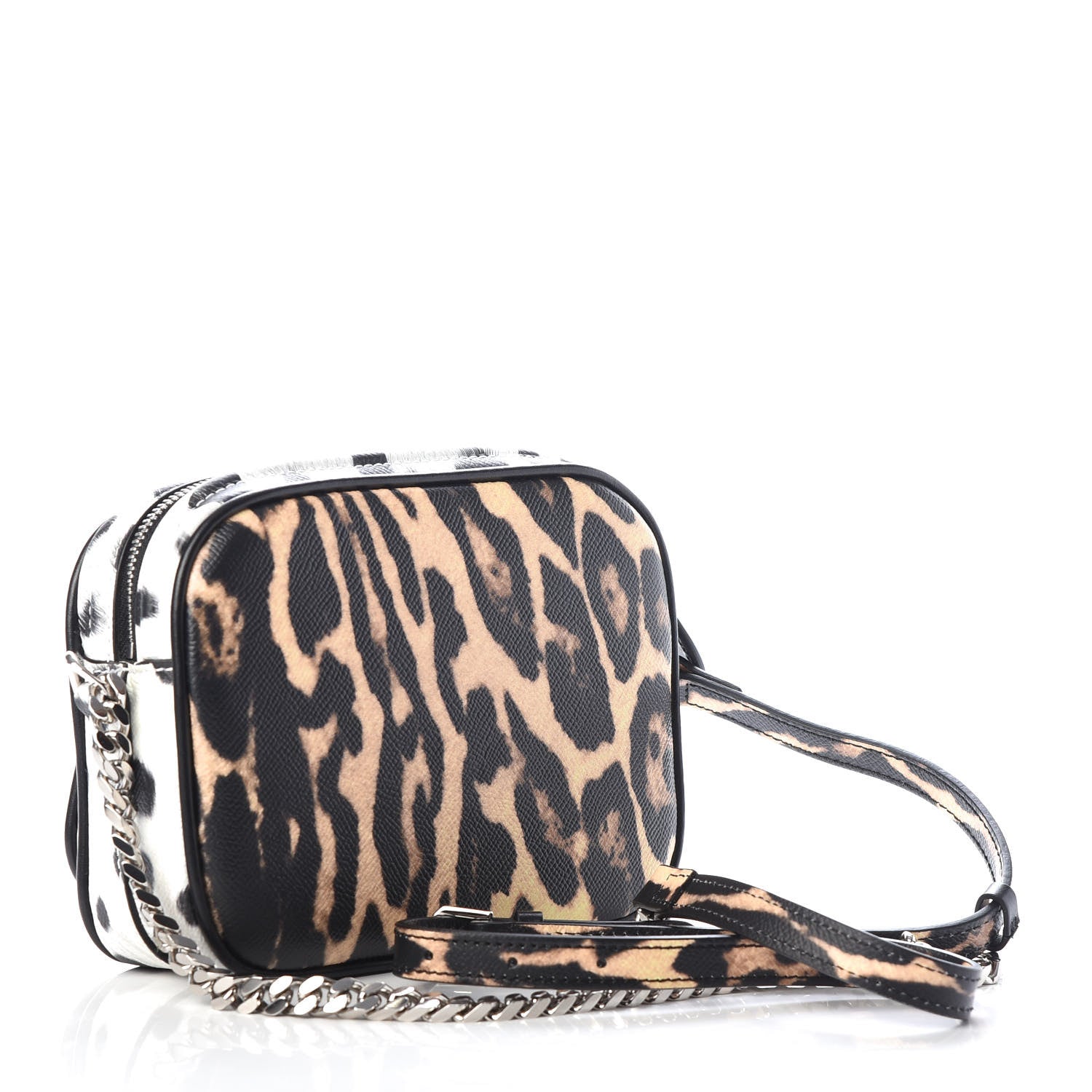 Burberry Calfskin Leopard Print Small Camera Bag Honey Black 3 of 9