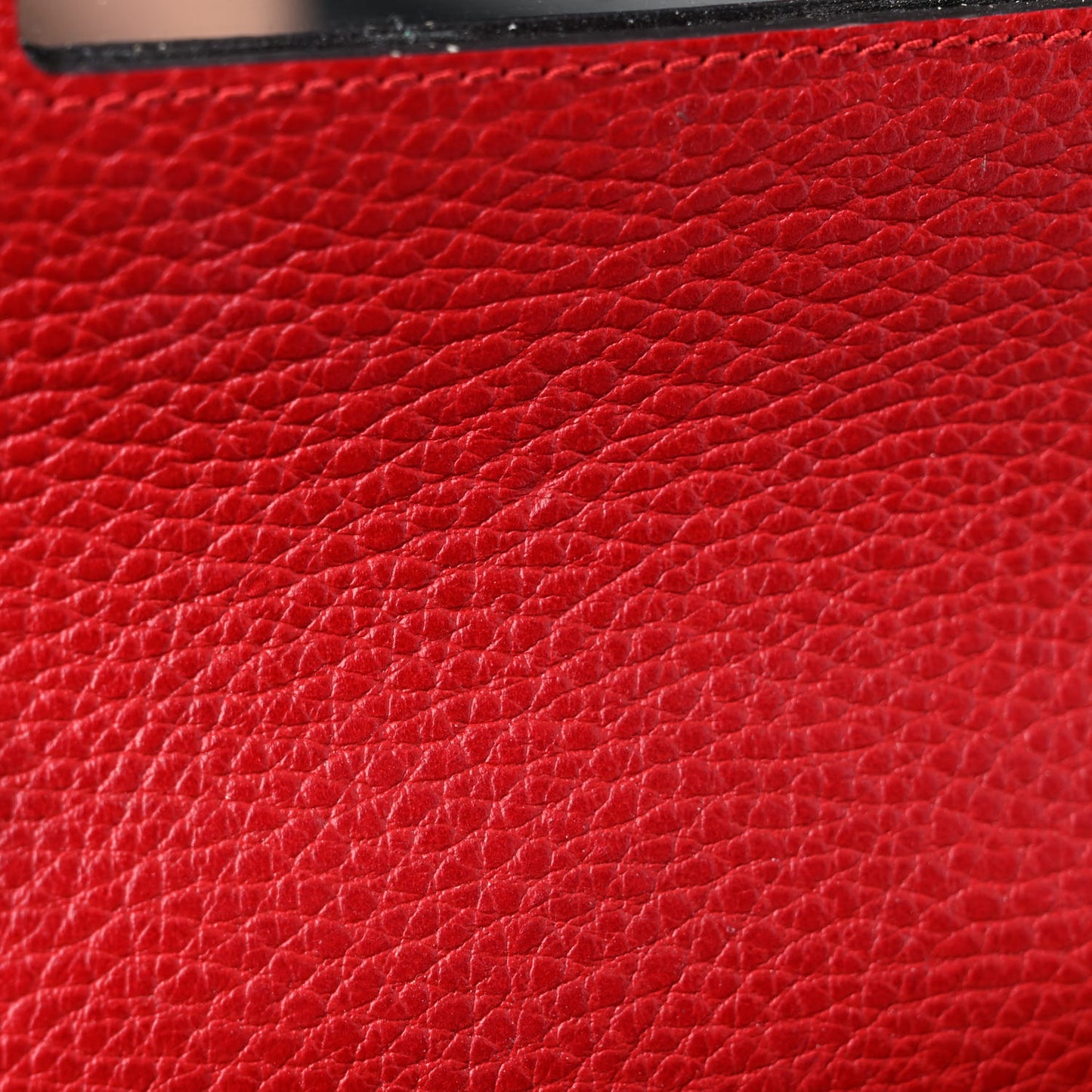 Dollar Calfskin Mini GG Marmont Chain Wallet Hibiscus Red