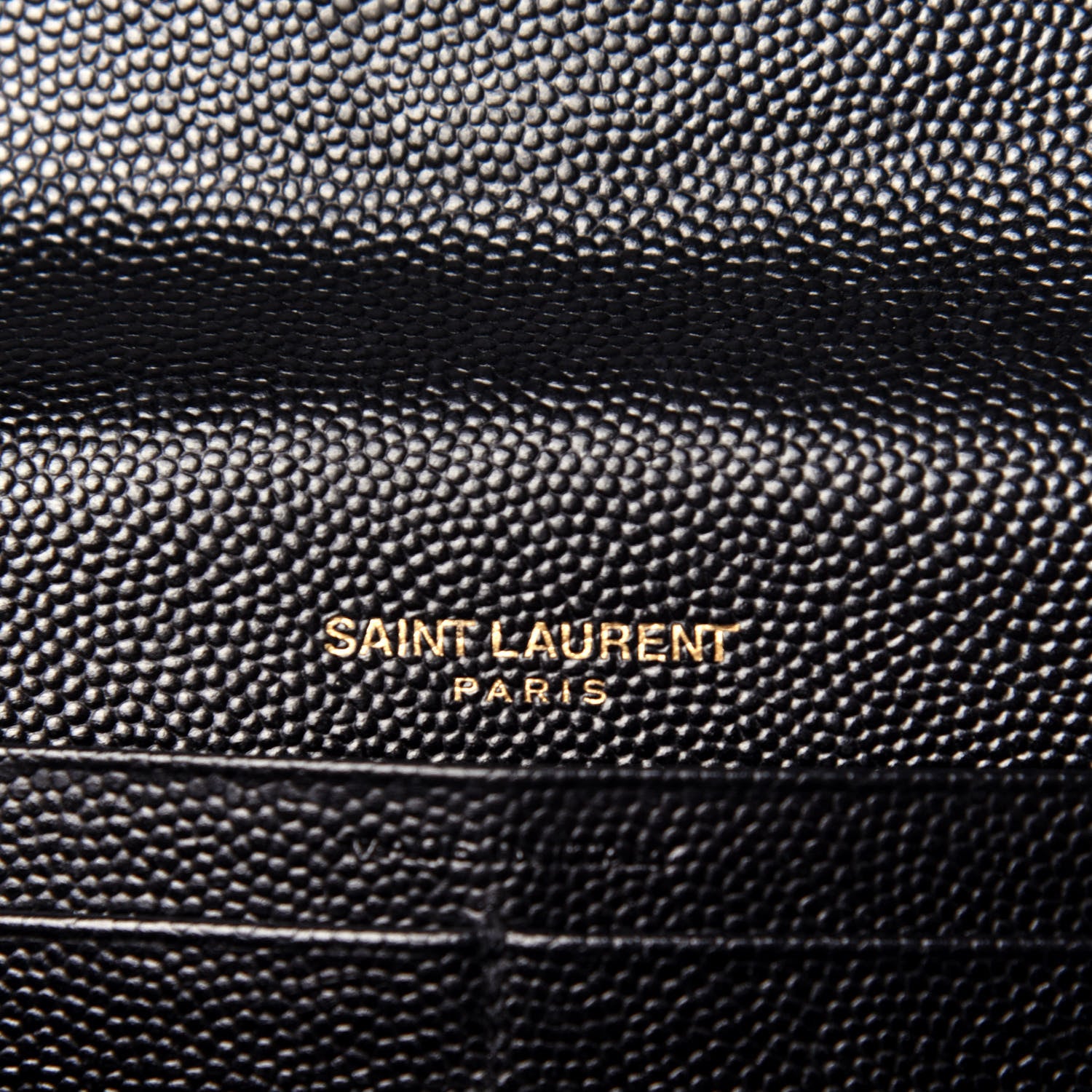 Saint Laurent Grain De Poudre Matelasse Chevron Monogram Flap Wallet Black 6 of 12