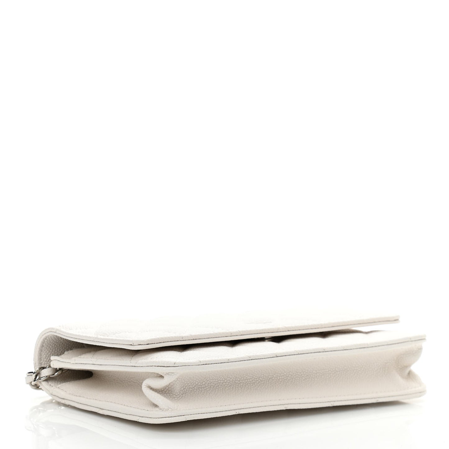 Caviar Quilted Wallet On Chain WOC White