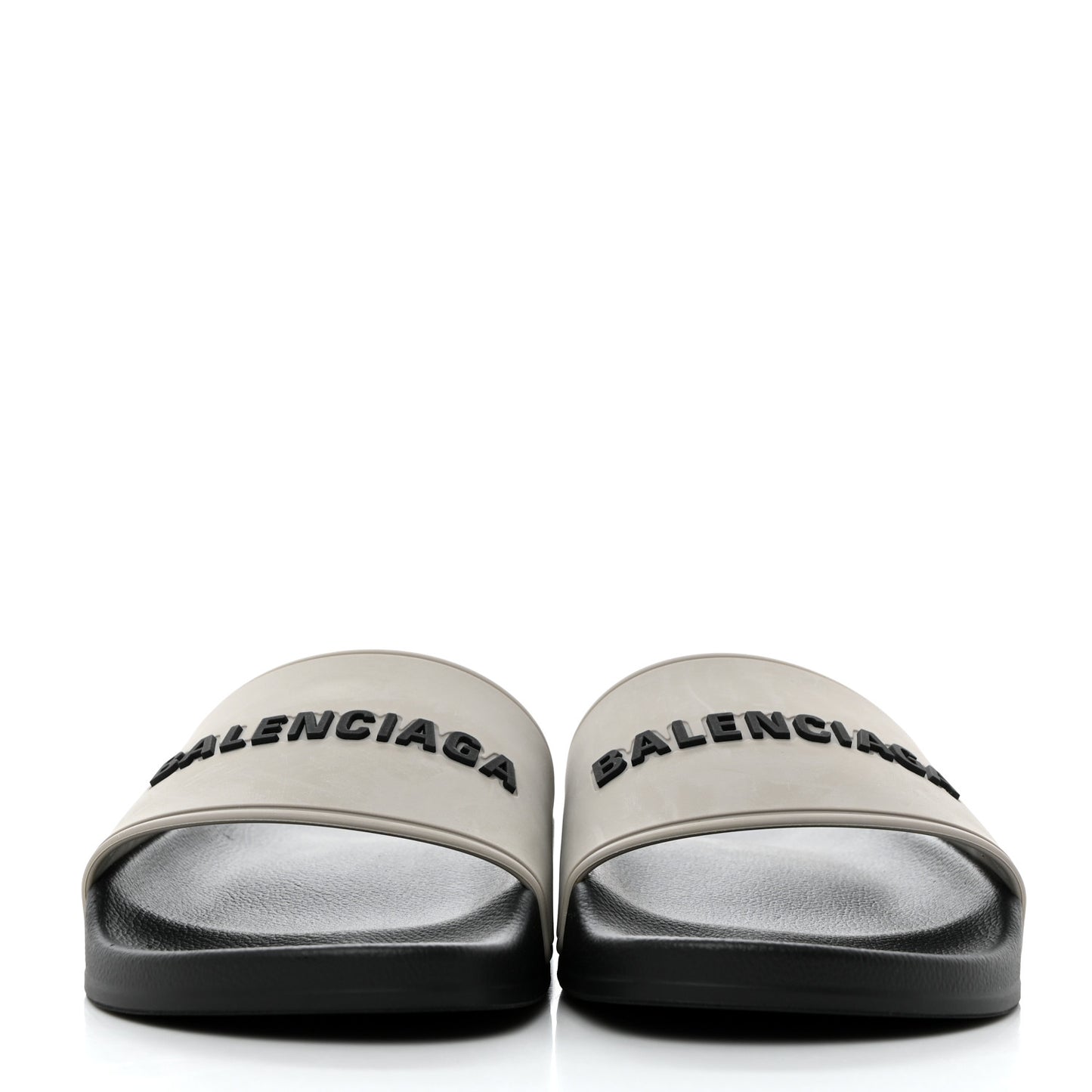 Rubber Womens Logo Pool Slide Sandals 37 Black Grey