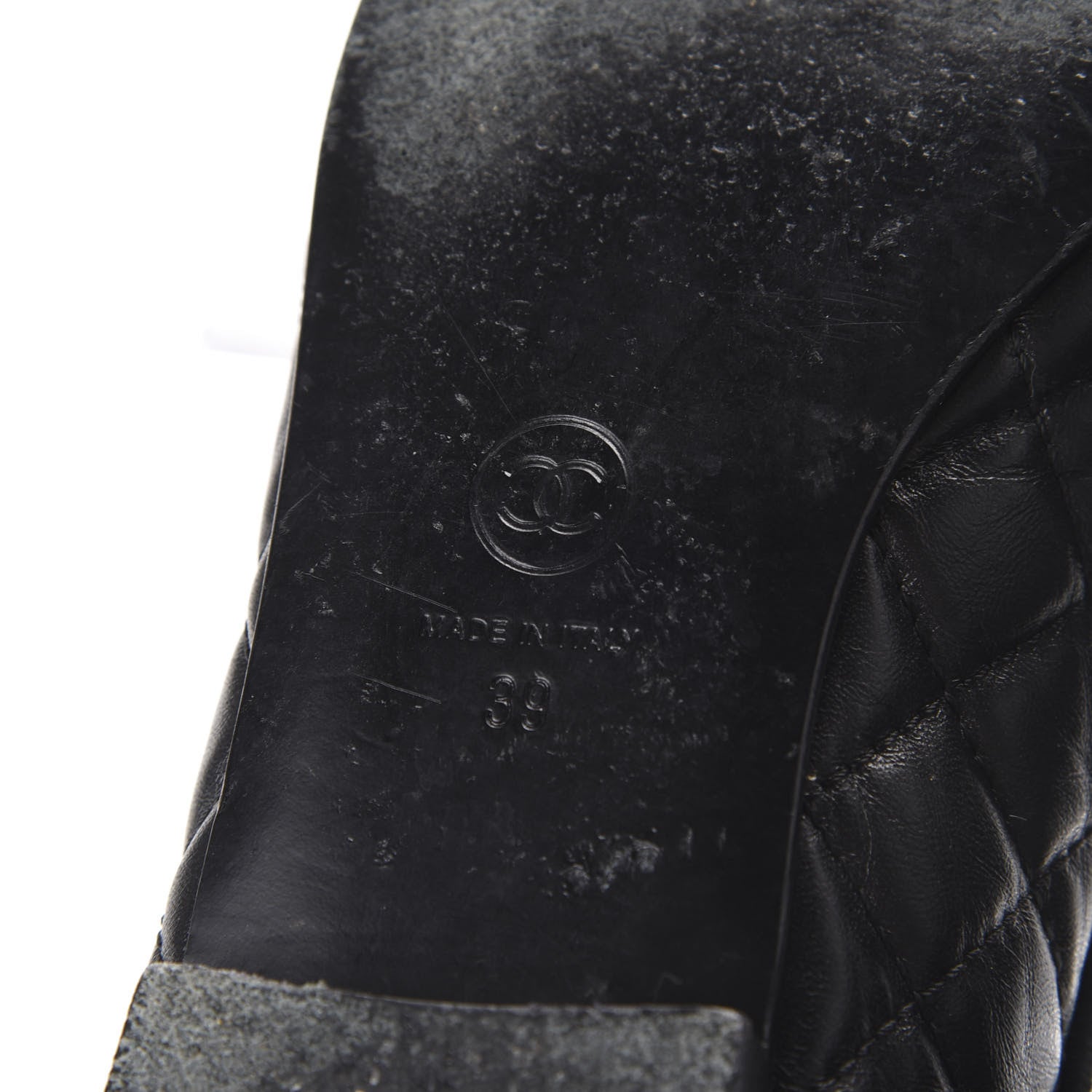 Chanel Aged Calfskin Quilted CC Cap Toe Ballerina Flats 39 Black 9 of 11