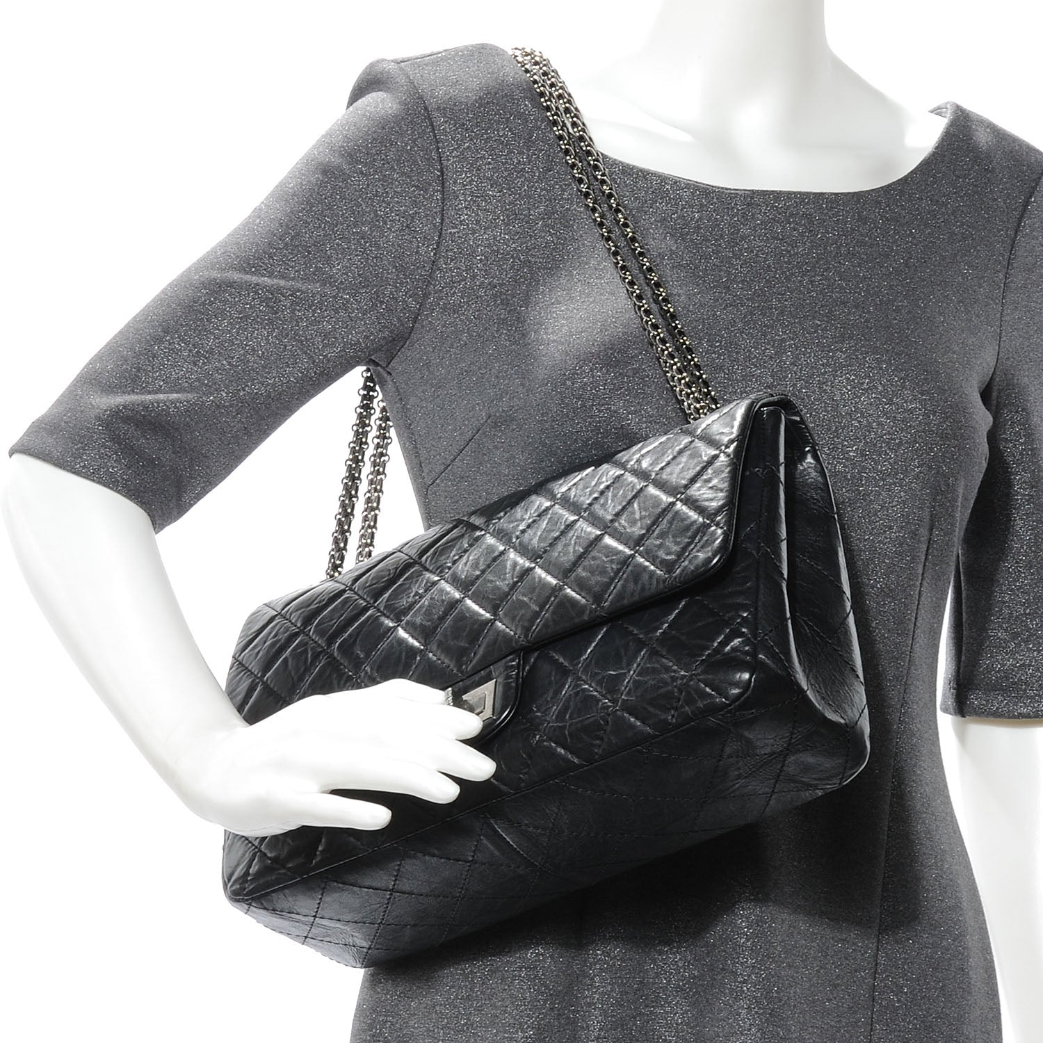 Chanel Aged Calfskin Quilted 2.55 Reissue 227 Flap Black 2 of 8