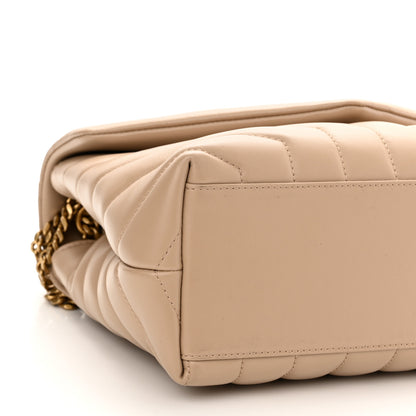 Saint Laurent Calfskin Y Quilted Monogram Small Loulou Chain Satchel Dark Beige 8 of 10