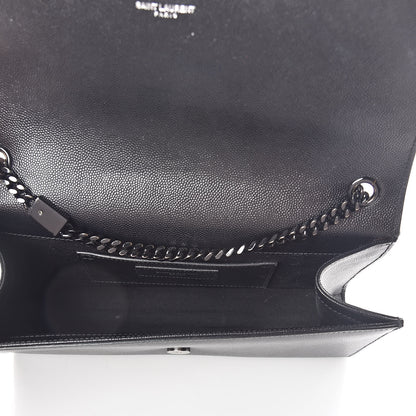 Saint Laurent Grain De Poudre Medium Classic Monogram Kate Satchel Black 5 of 9