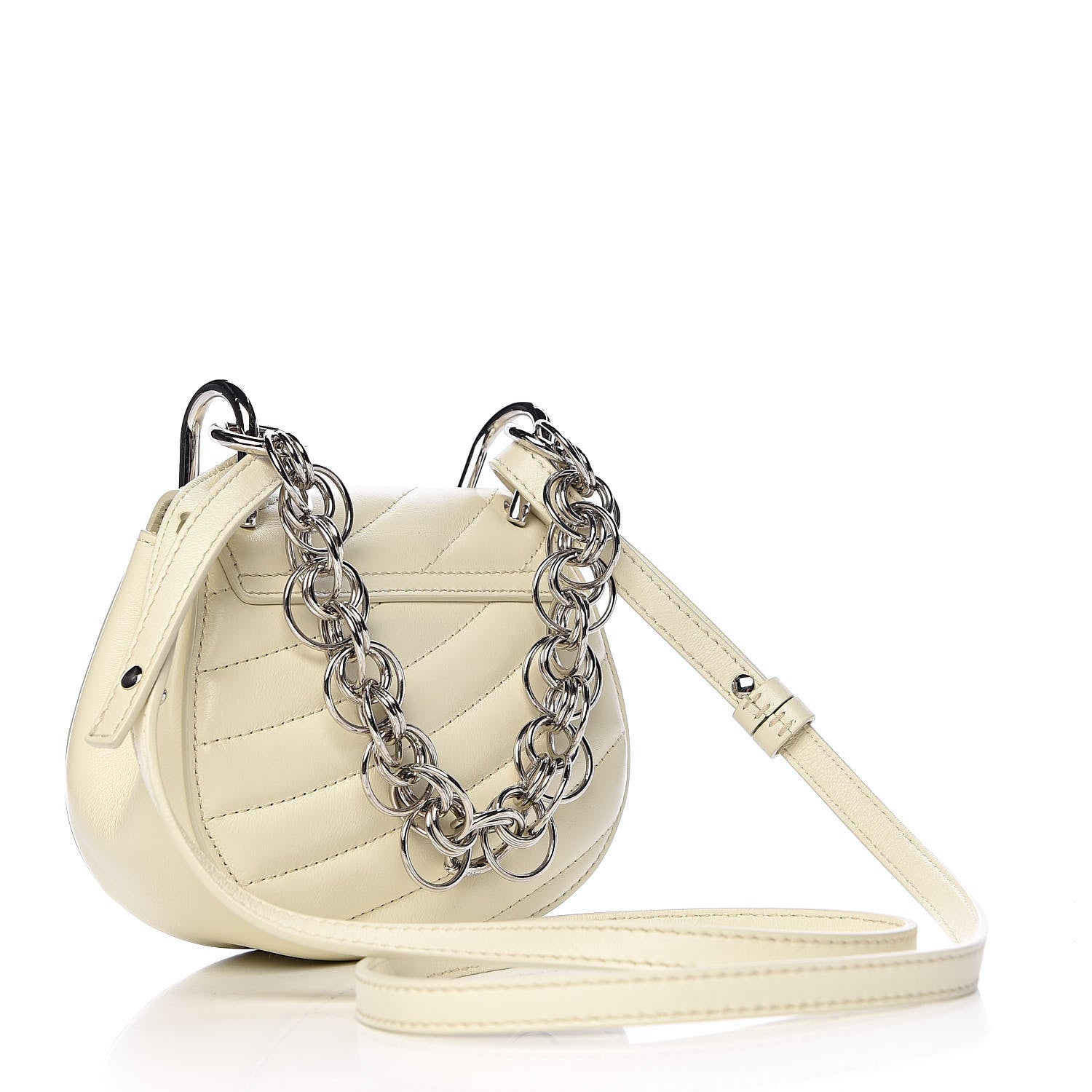 Chloe Calfskin Quilted Nano Drew Bijou Shoulder Bag White 3 of 9