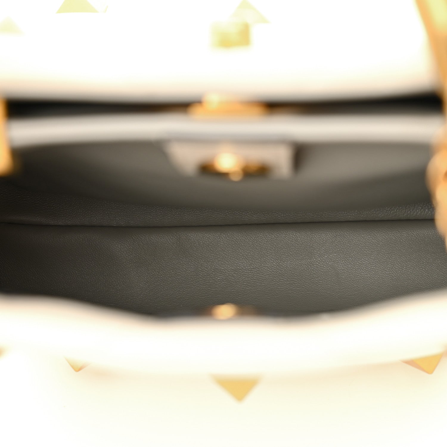 Valentino Garavani Nappa Small Roman Stud The Handle Bag Ivory 6 of 10