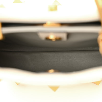 Valentino Garavani Nappa Small Roman Stud The Handle Bag Ivory 6 of 10