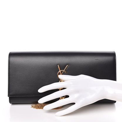 Saint Laurent Calfskin Classic Monogram Tassel Clutch Black 2 of 12