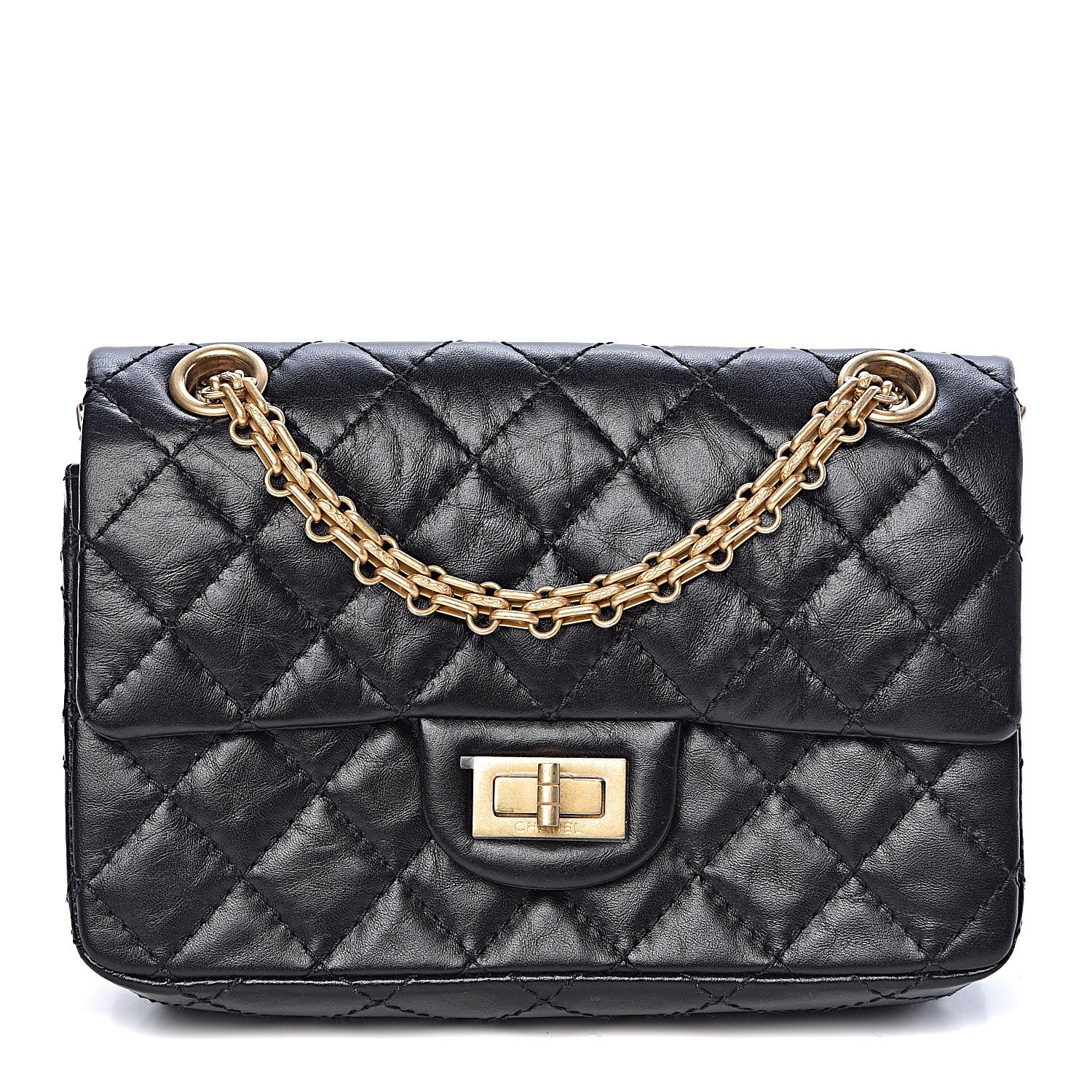 Chanel Aged Calfskin Quilted 2.55 Reissue Mini Flap Black 2 of 10