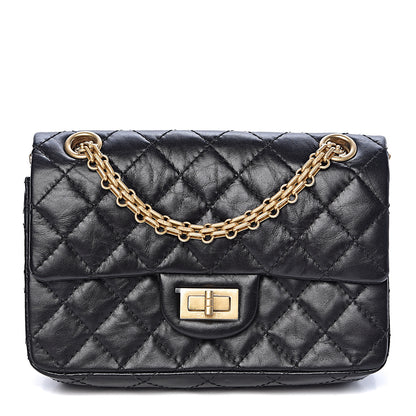 Chanel Aged Calfskin Quilted 2.55 Reissue Mini Flap Black 2 of 10