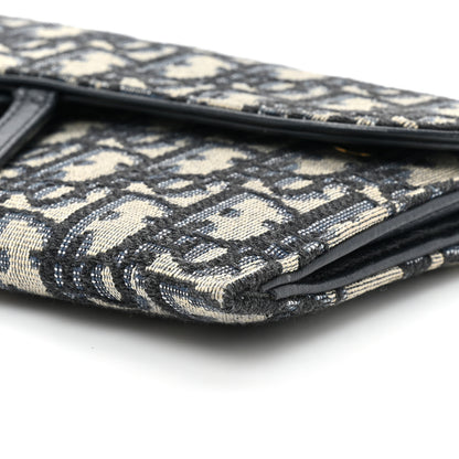Christian Dior Oblique Saddle Chain Long Wallet Blue 9 of 10
