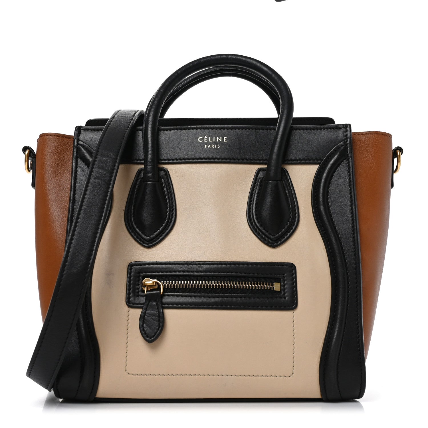 Celine Smooth Calfskin Nano Tri-Color Luggage White 1 of 9