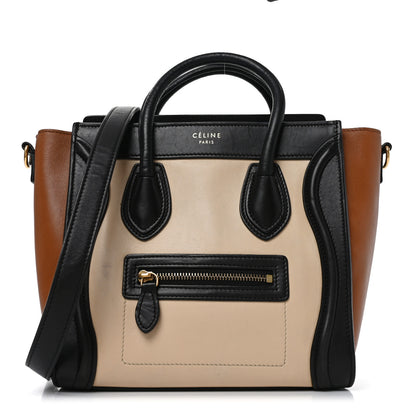 Celine Smooth Calfskin Nano Tri-Color Luggage White 1 of 9