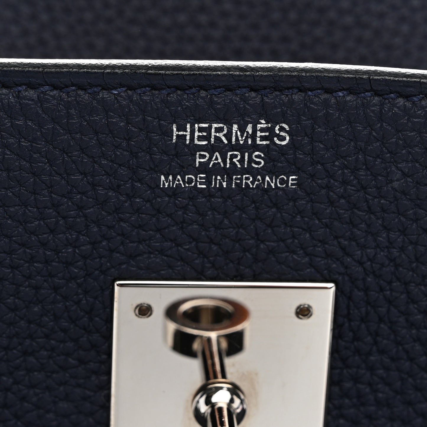Togo Birkin Verso 30 Bleu Nuit Orange Poppy
