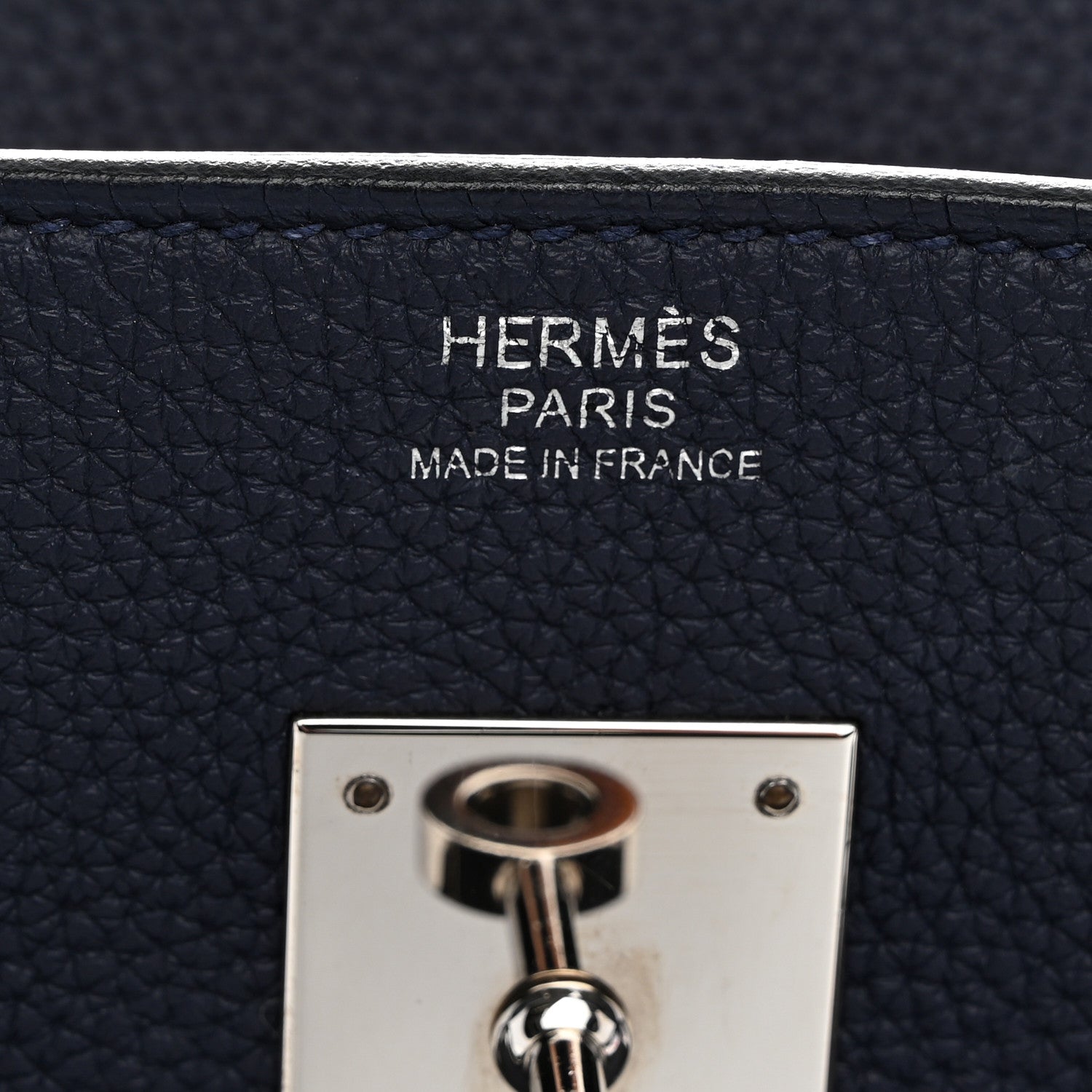 Hermes Togo Birkin Verso 30 Bleu Nuit Orange Poppy 5 of 11