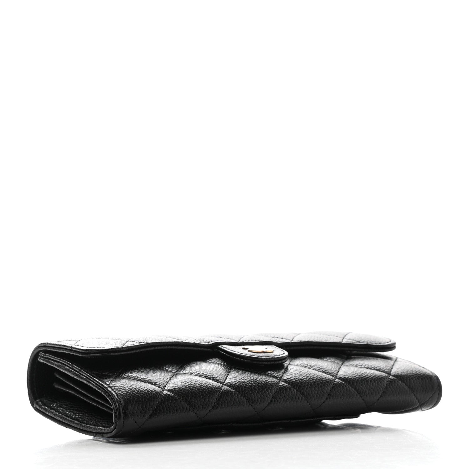 Chanel Caviar Quilted Large Gusset Flap Wallet Black 4 of 9