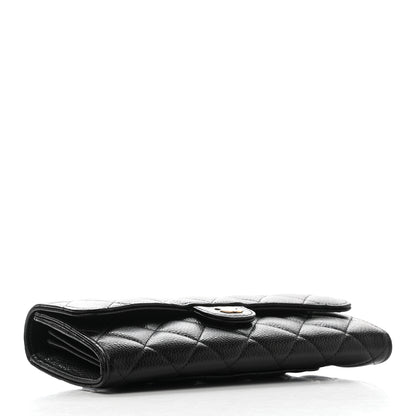 Chanel Caviar Quilted Large Gusset Flap Wallet Black 4 of 9