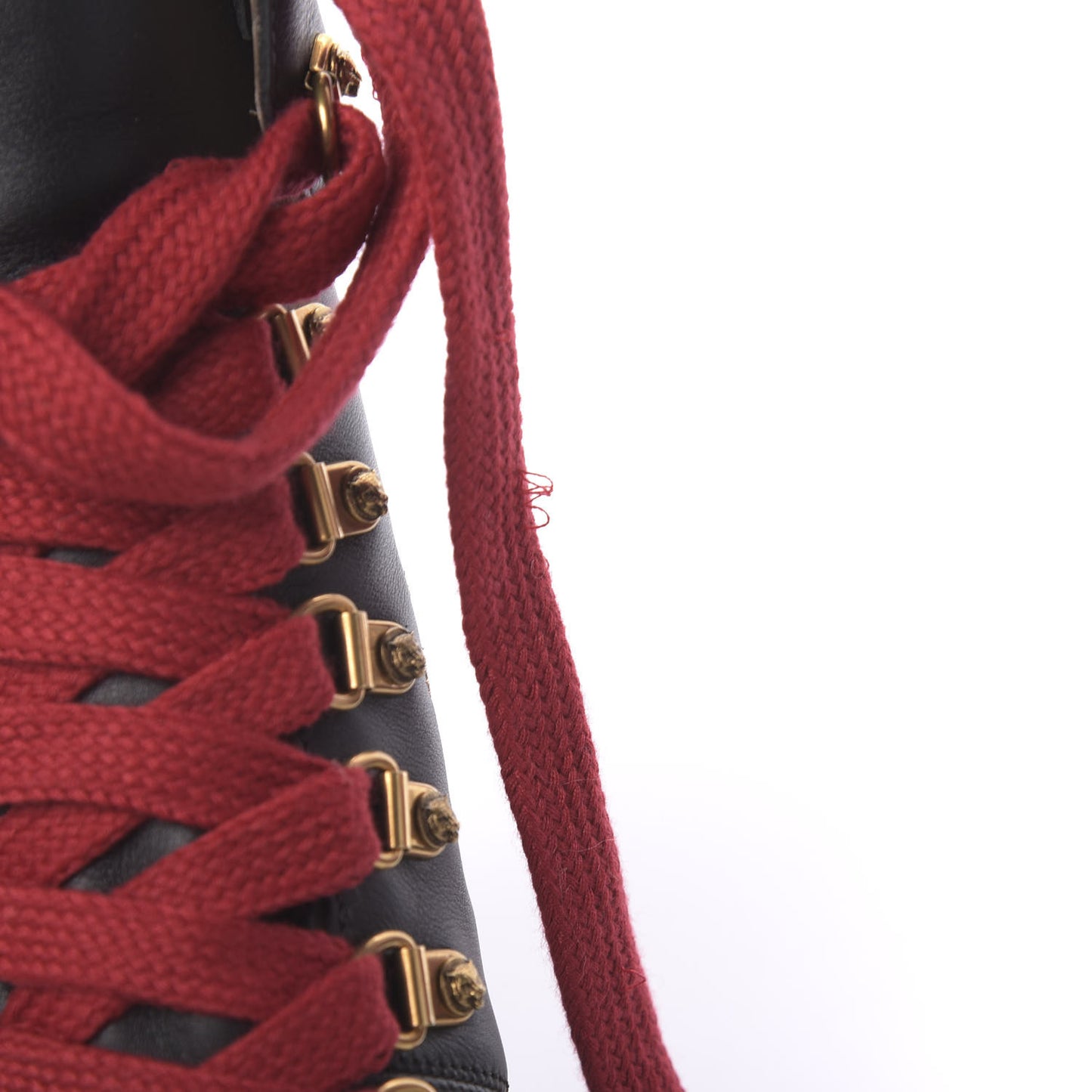 Calfskin Embroidered Lace Up Combat Ankle Boots 36 Black