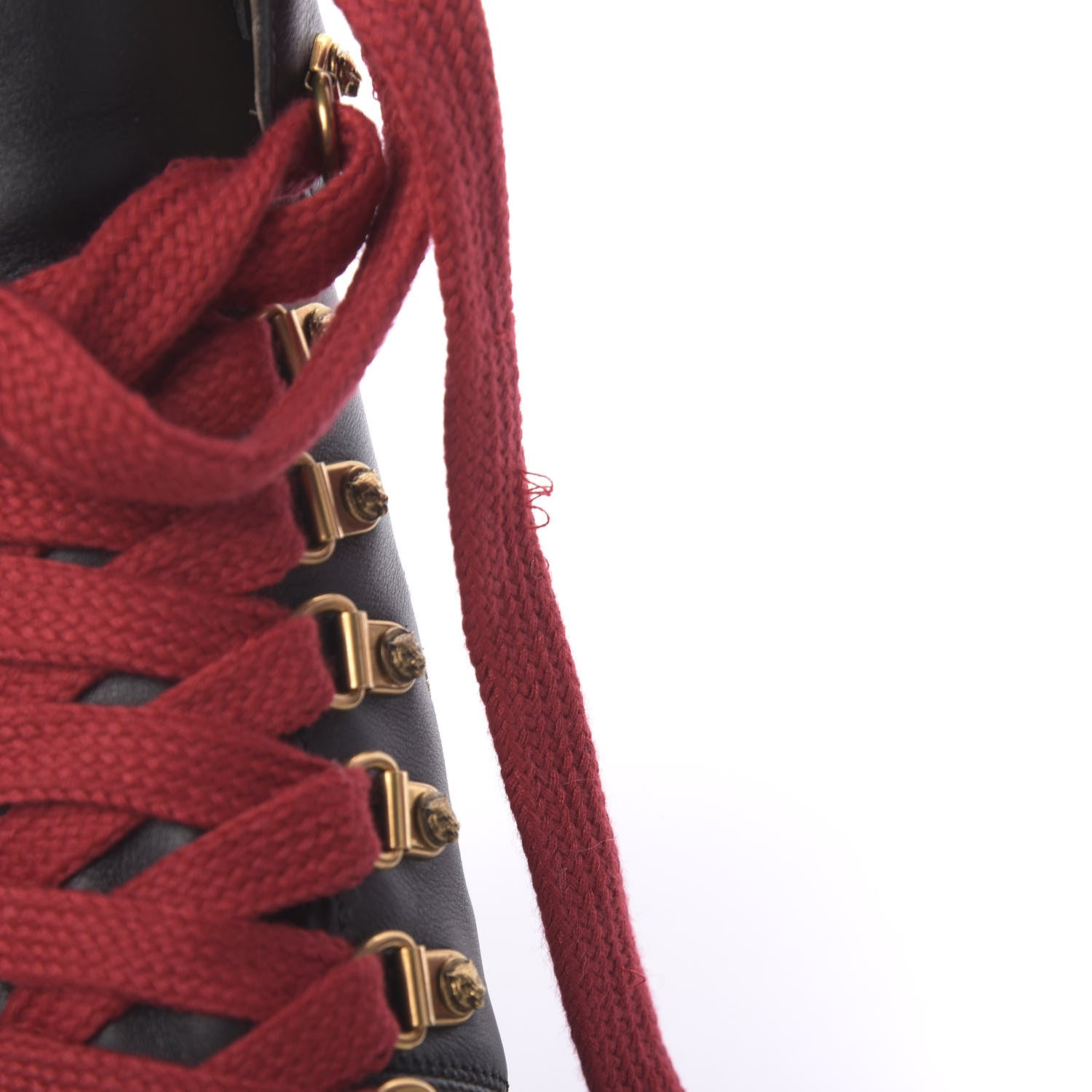 Gucci Calfskin Embroidered Lace Up Combat Ankle Boots 36 Black 9 of 10