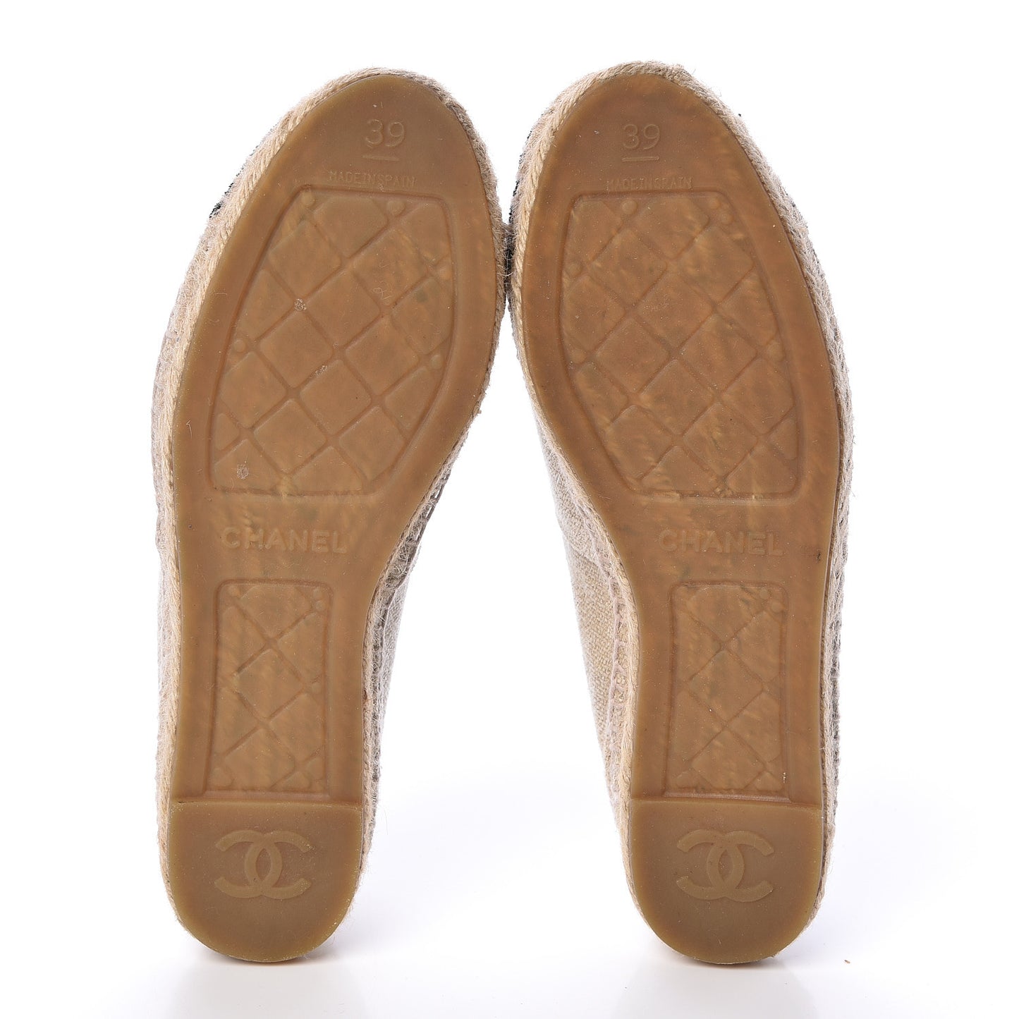 Toile Sequin CC Espadrilles 39 Beige Black